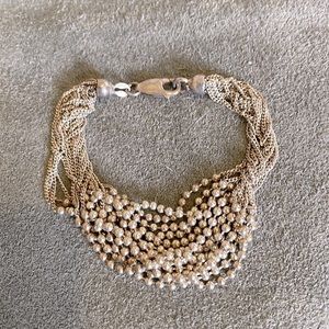 Sterling Italian chain and bead jumble bracelet